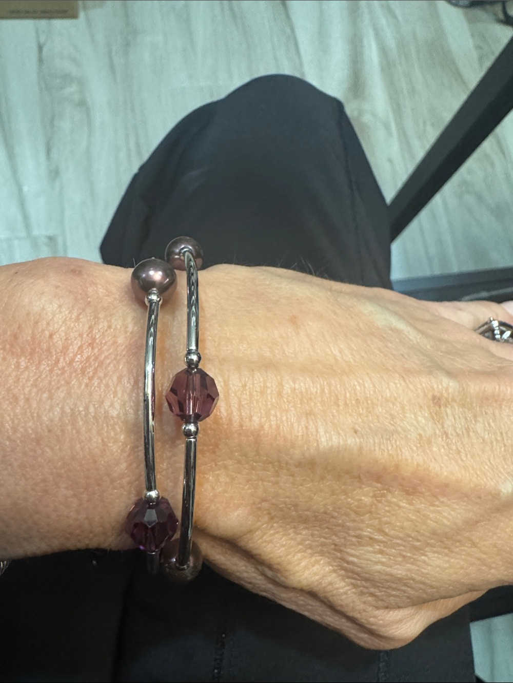 Touchstone Crystal by Swarovski, Wind Up Bracelet, Purple, New in Box
